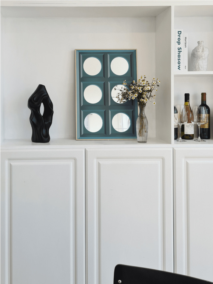 여섯 개의 원_그린 포스터 거울 B3