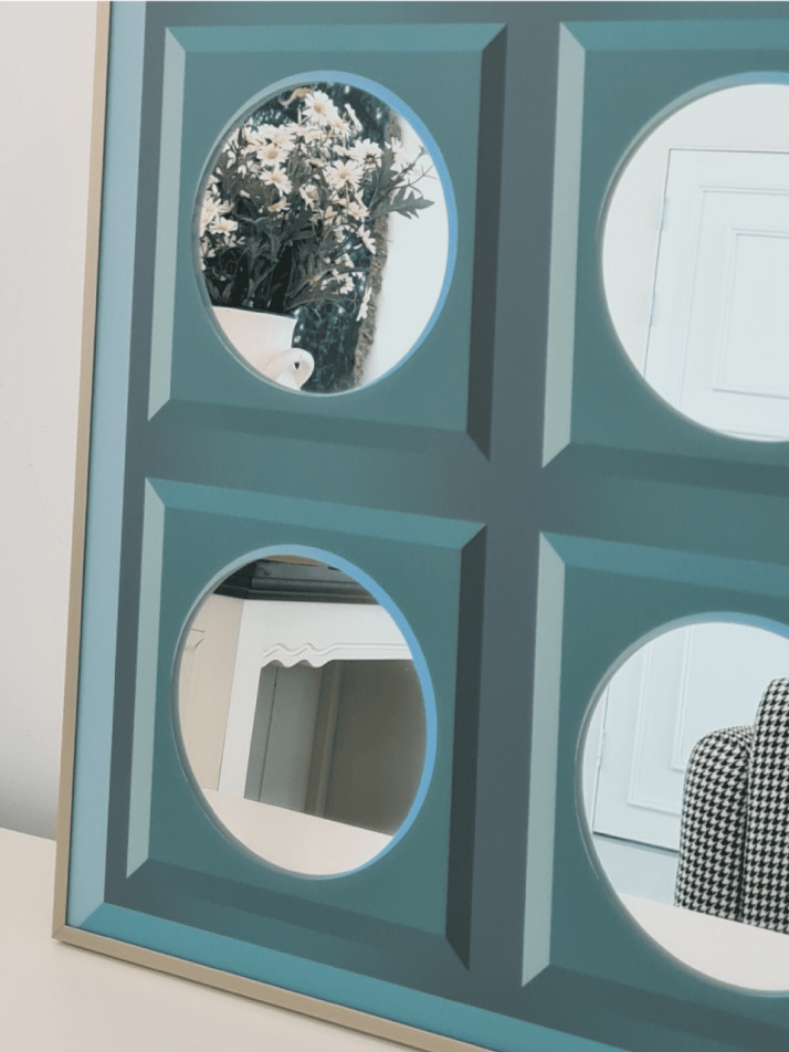 여섯 개의 원_그린 포스터 거울 B3