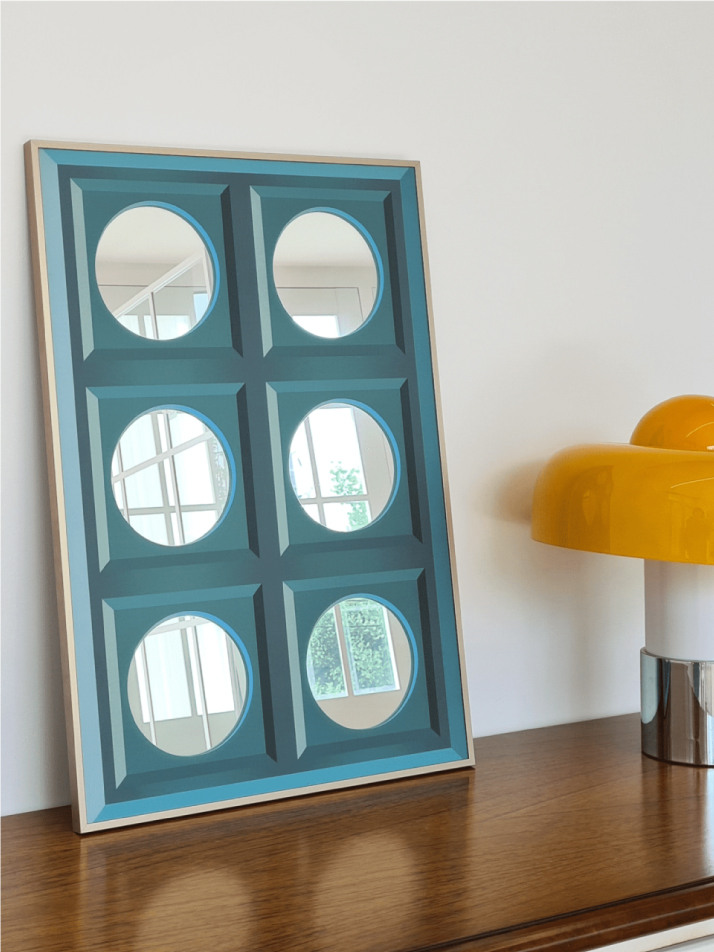 여섯 개의 원_그린 포스터 거울 B3