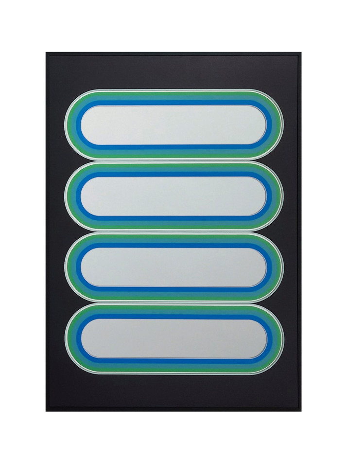 타원과 검정 포스터 거울 A3