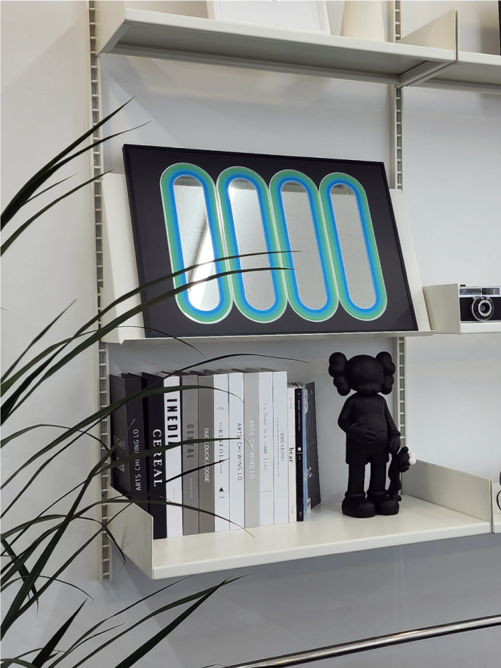 타원과 검정 포스터 거울 A3