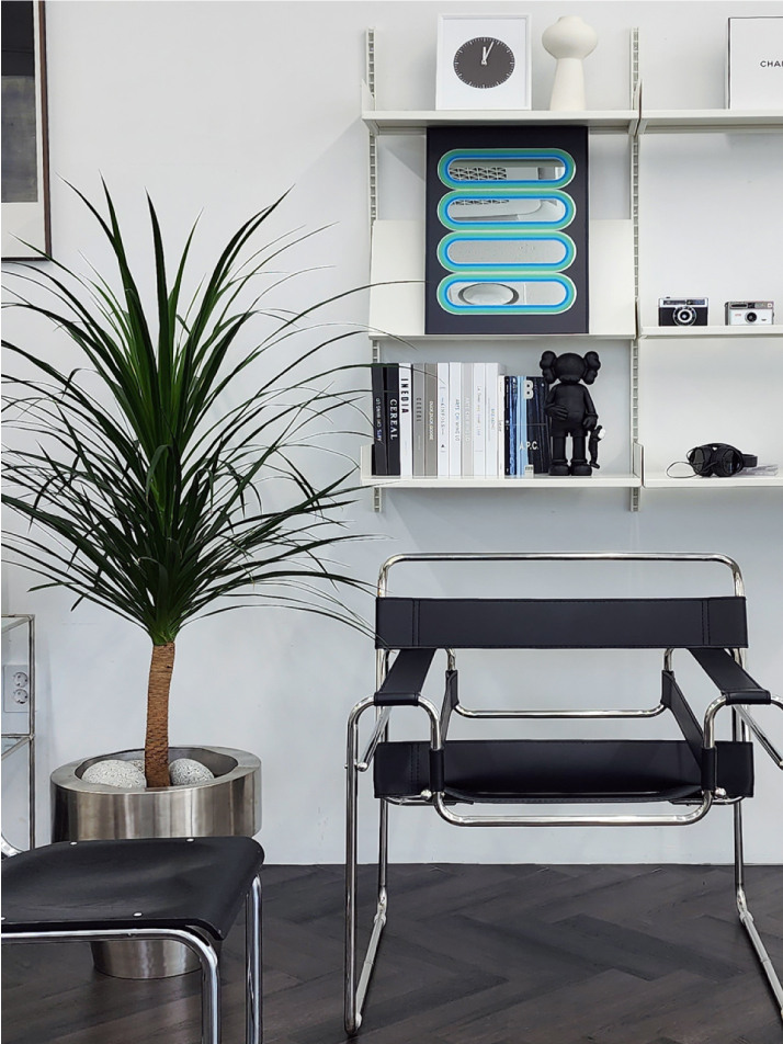 타원과 검정 포스터 거울 A3