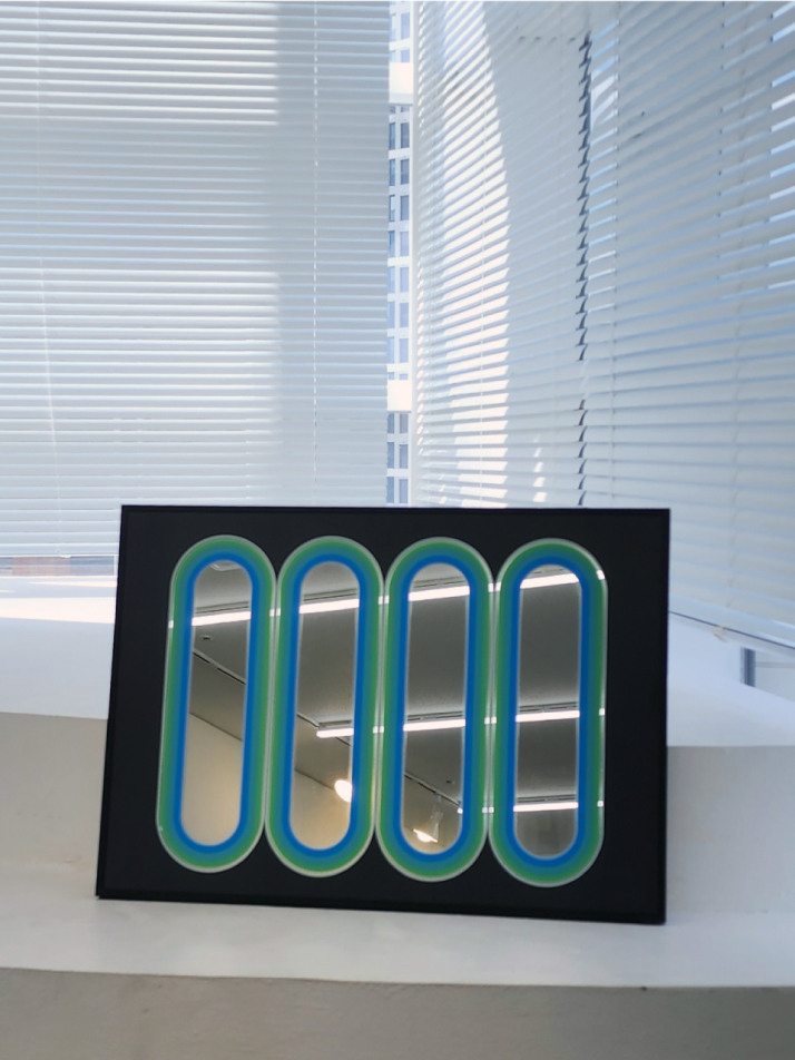 타원과 검정 포스터 거울 A3