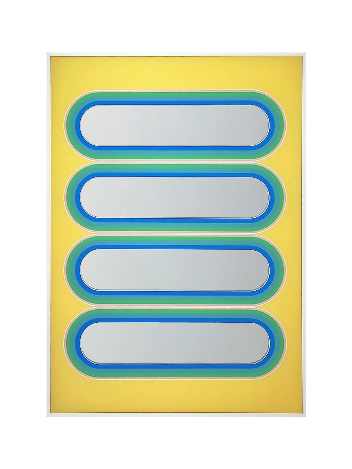 타원과 노랑 포스터 거울 A3