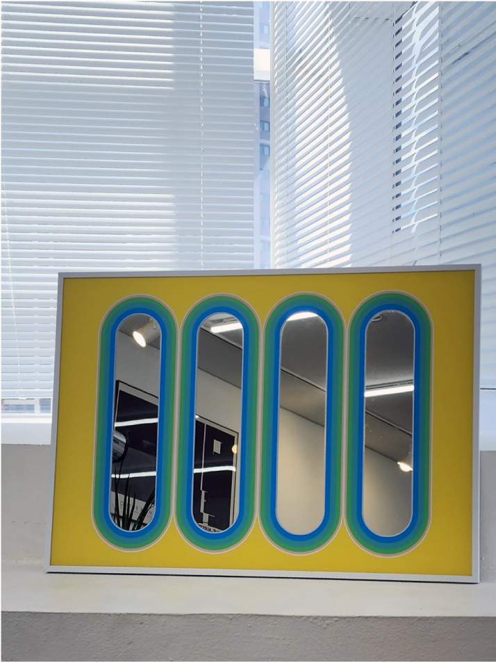 타원과 노랑 포스터 거울 A3