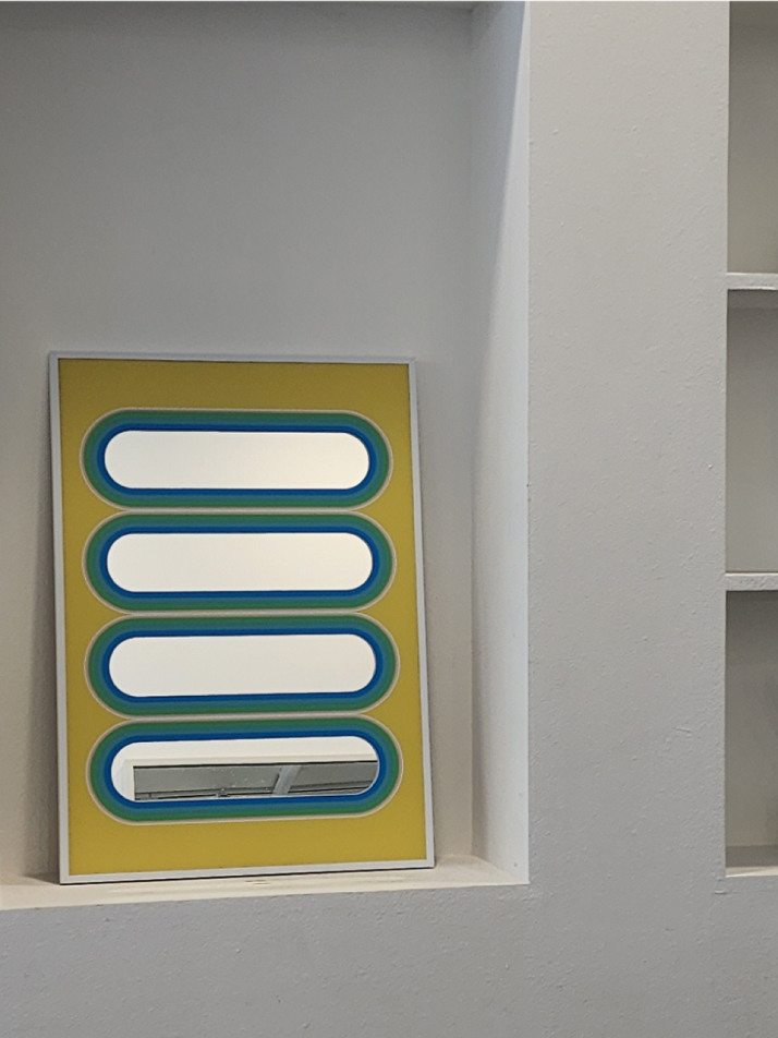 타원과 노랑 포스터 거울 A3