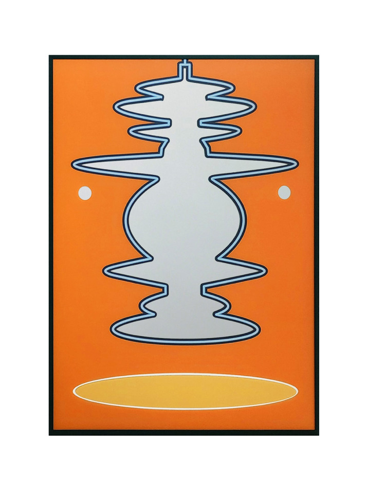 오렌지 페이스 포스터 거울 A3