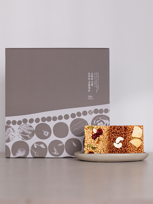 오리진 246g 견과와 봉동생강 다크초코 애플시나몬맛 수제강정 18개입 /쇼핑백