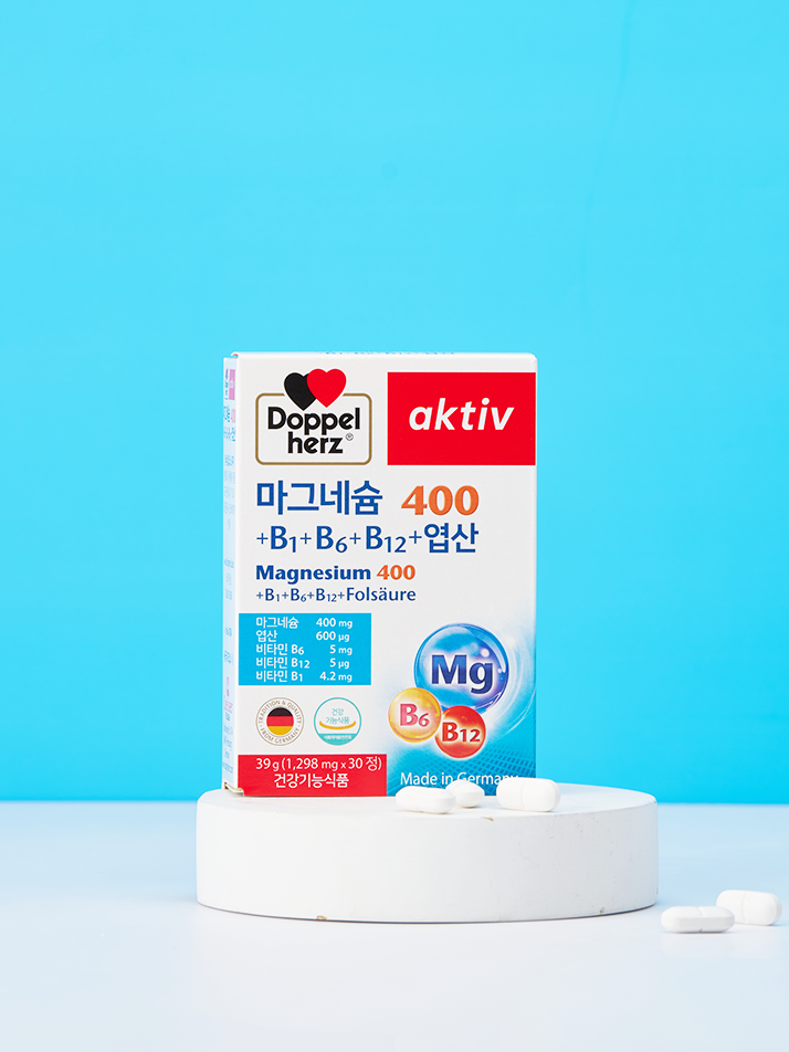 [도펠헤르츠] 마그네슘 400+B1+B6+B12+엽산 1박스 (30정)