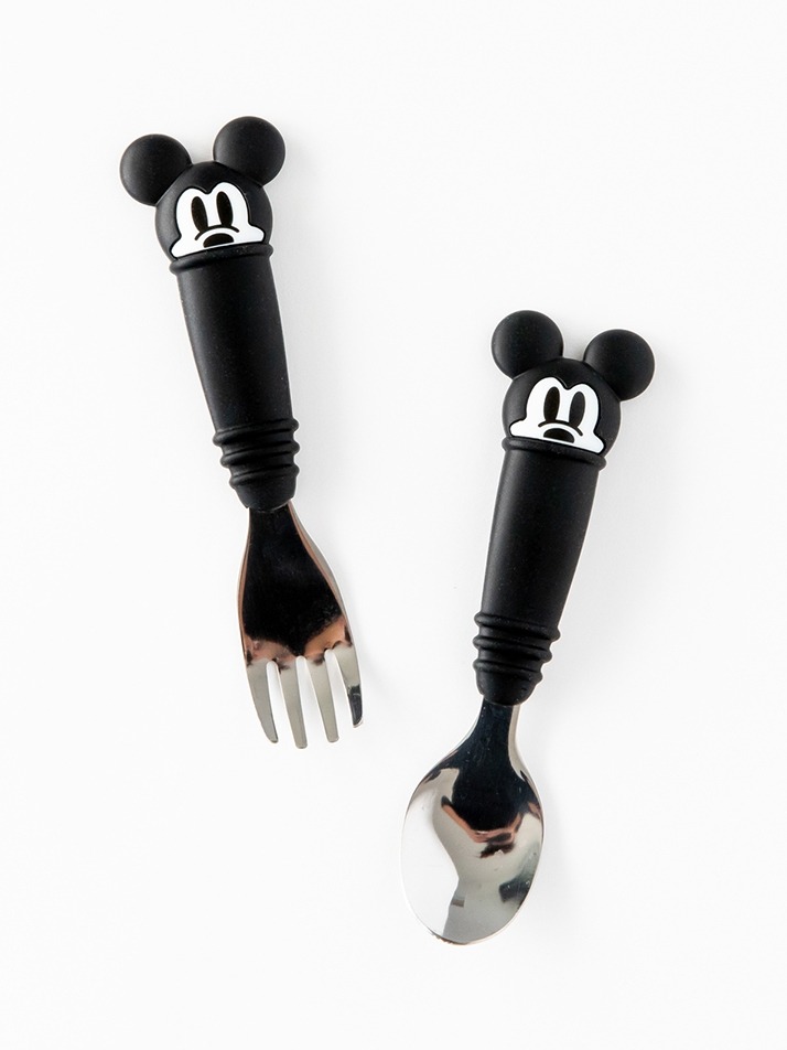 범킨스 디즈니 스테인레스 키즈 스푼 & 포크 + 케이스 세트 미키 푸우