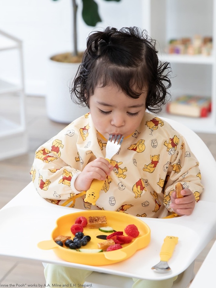 범킨스 디즈니 스테인레스 키즈 스푼 & 포크 + 케이스 세트 미키 푸우