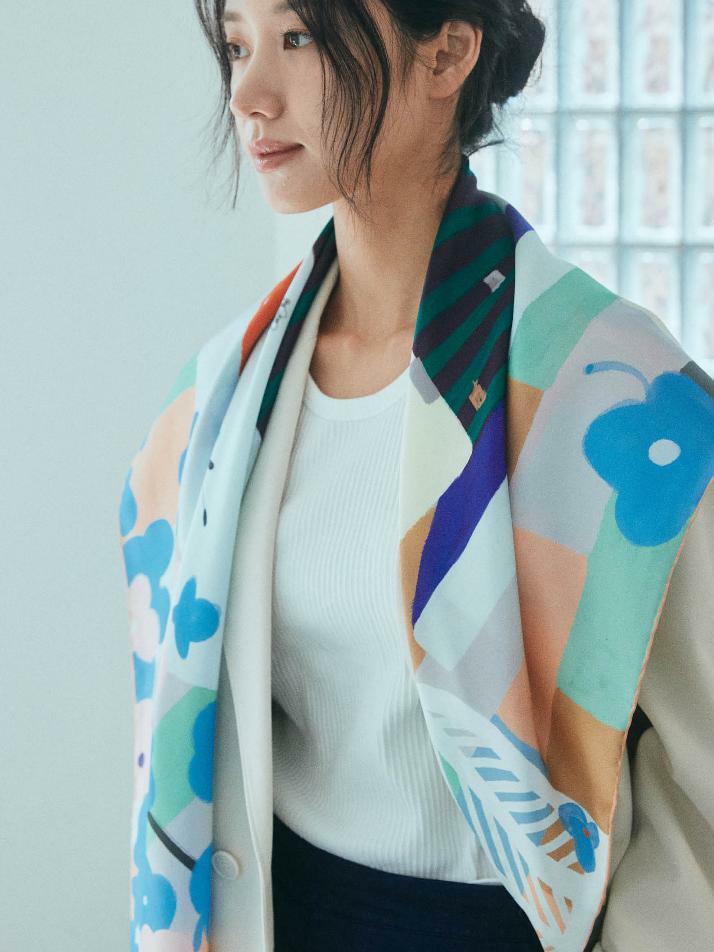 스퀘어_블로썸 가든 스카프