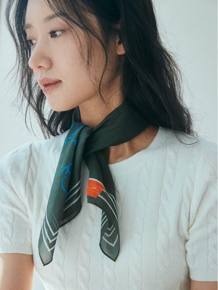 반다나_올리브노트 코튼 스카프