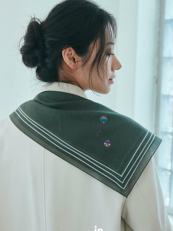 반다나_올리브노트 코튼 스카프