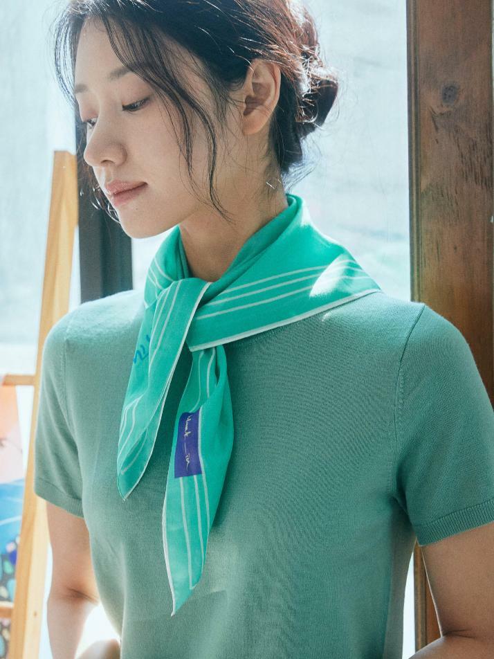 반다나_민트노트 코튼 스카프