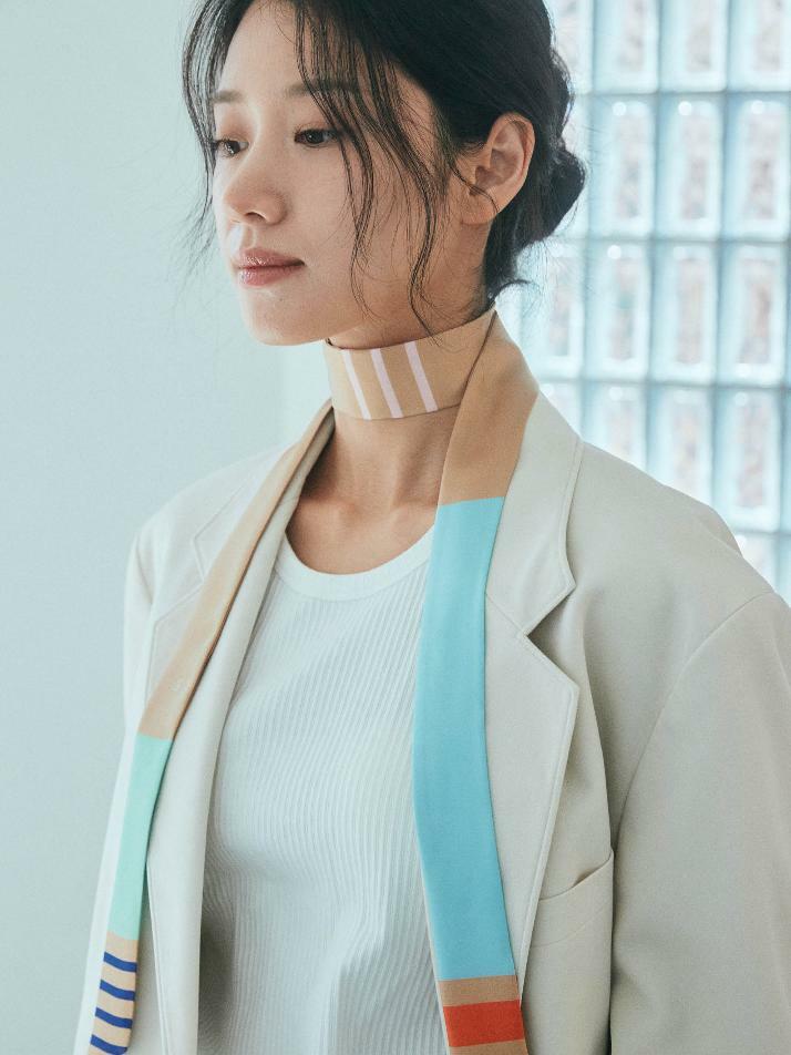 트윌리L _ 선셋 스트라이프 실크 스카프