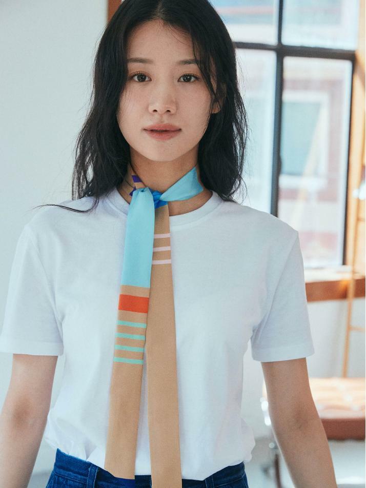 트윌리L _ 선셋 스트라이프 실크 스카프