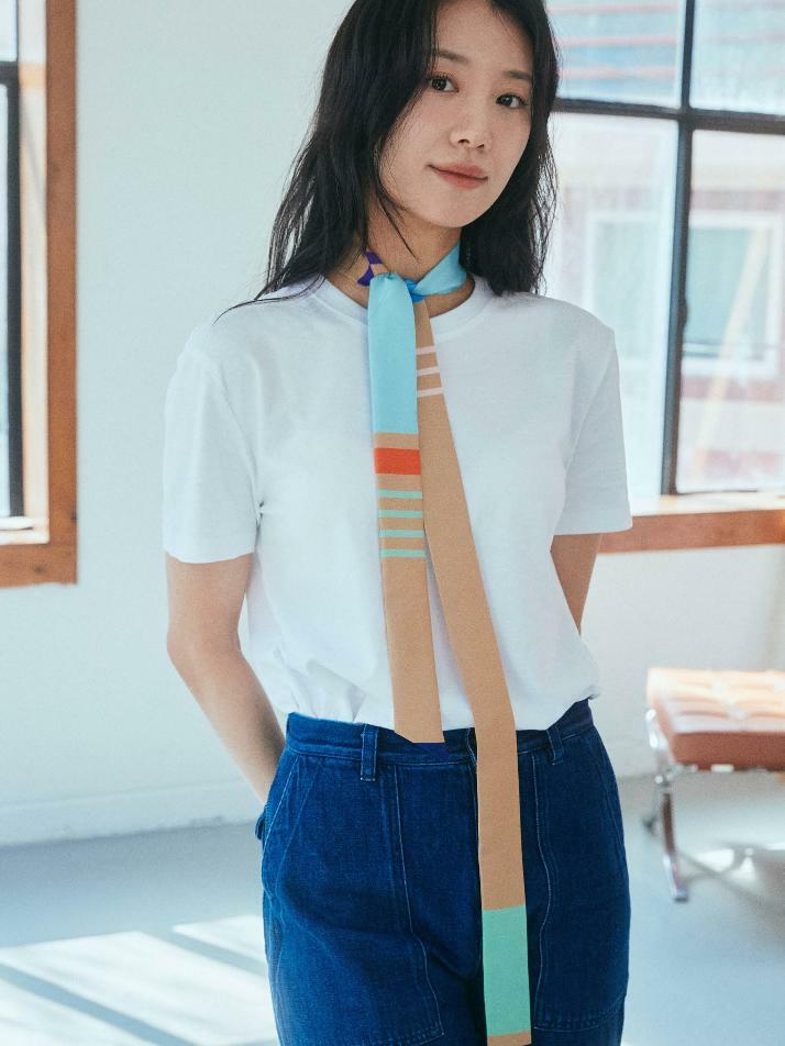 트윌리L _ 선셋 스트라이프 실크 스카프