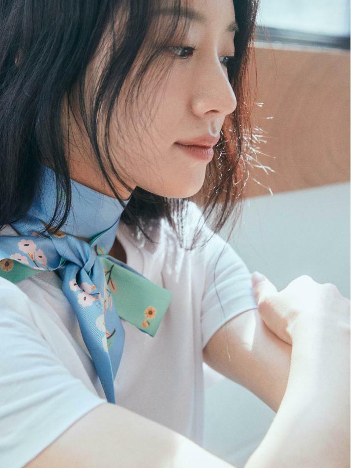 트윌리L _ 스카이 블로썸 실크 스카프