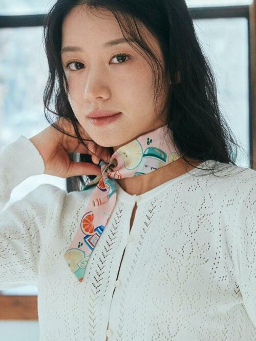 트윌리S _ 피치 소다 실크 스카프