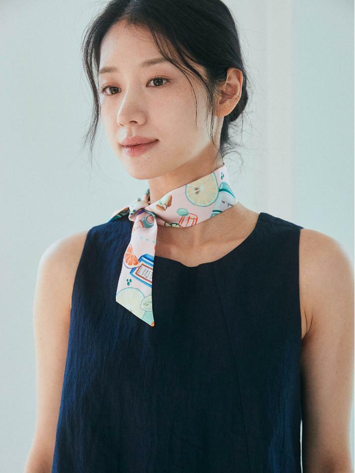 트윌리S _ 피치 소다 실크 스카프