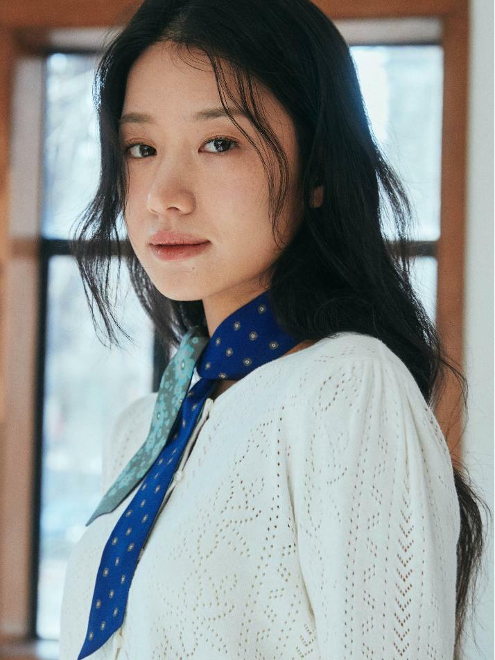 트윌리S _ 어반 가든네이비 실크 스카프