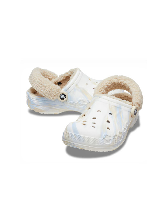 [크록스 정품] 바야 라인드 퍼즈 스트랩 마블 클로그 공용 털샌들 209241-94S