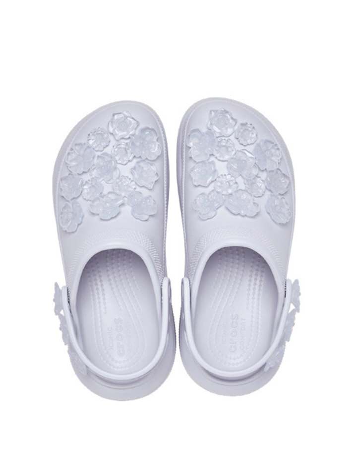 [크록스 정품] 크러쉬 트랜스루센트 플로럴 클로그 여성샌들 213121-5BO