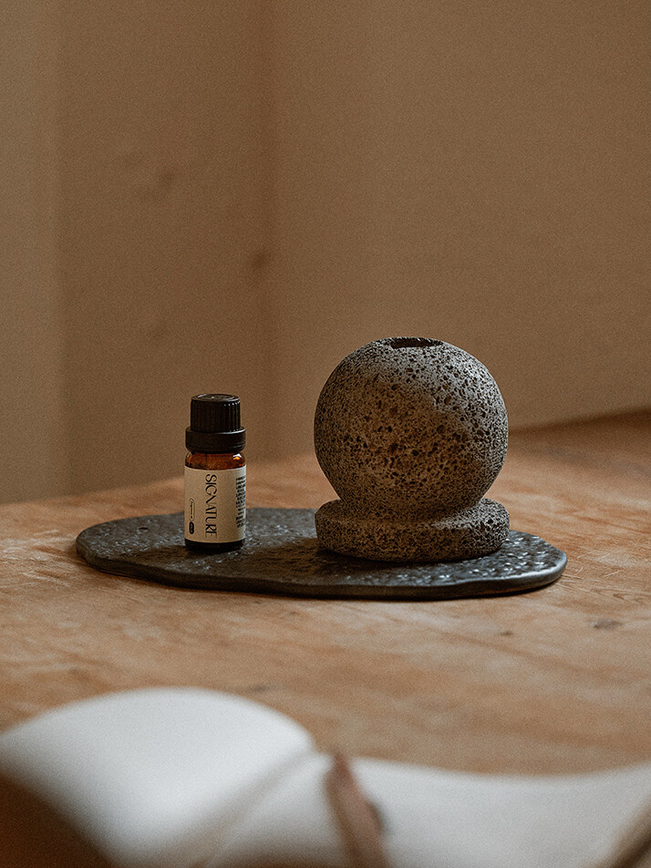 제주 화산석 도자기 랜드 인센스 홀더