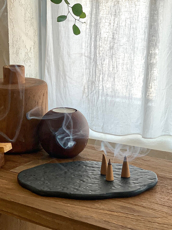 제주 화산석 도자기 플로우&아일랜드인센스홀더 디퓨저 3종 세트