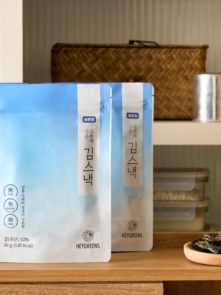 [헤이그린스 바른결] 오븐에 구운 김스낵 2개 SET, 국산