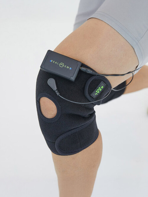 리얼EMS 니프로 무릎 허벅지 종아리 저주파 마사지기 안마기 근력운동기구