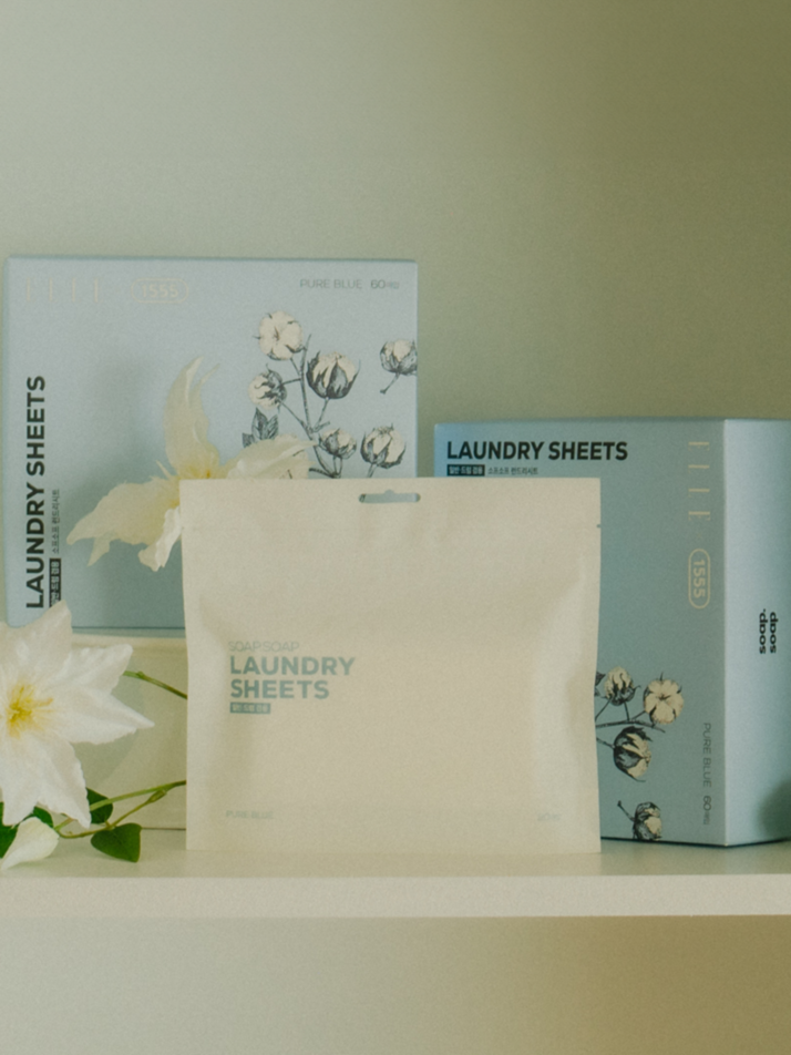 [엘르x일오오오] 소프소프 고농축 종이세제 런드리시트(60매)