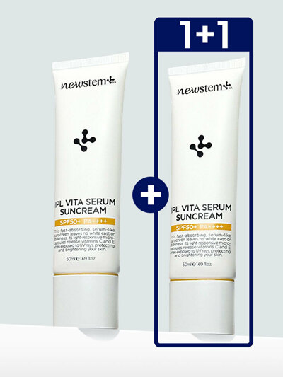 뉴스템 알엑스 아이피엘 비타 세럼 선크림 50ml 1+1