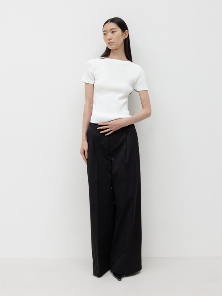 GBH APPAREL WIDE FIT COTTON PANTS / BLACK