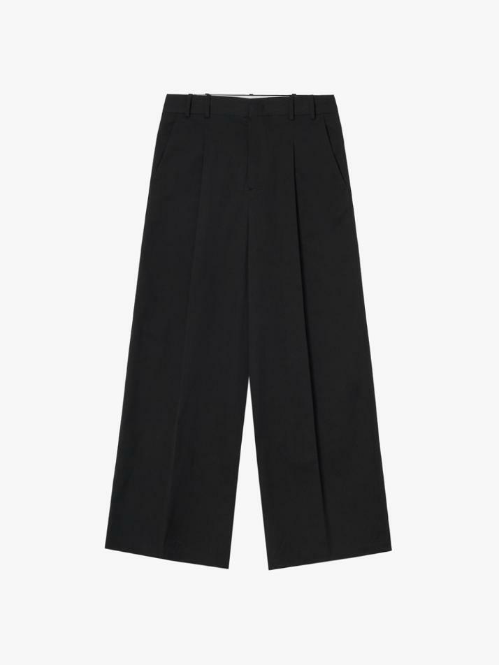 GBH APPAREL WIDE FIT COTTON PANTS / BLACK