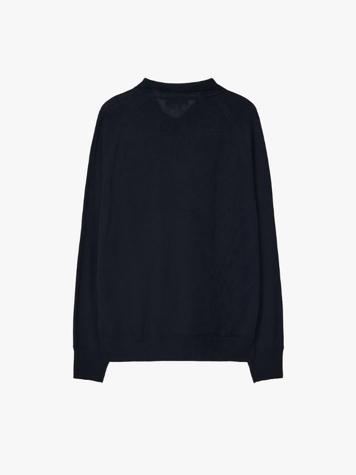 GBH APPAREL WOOL SILK POLO KNIT / NAVY