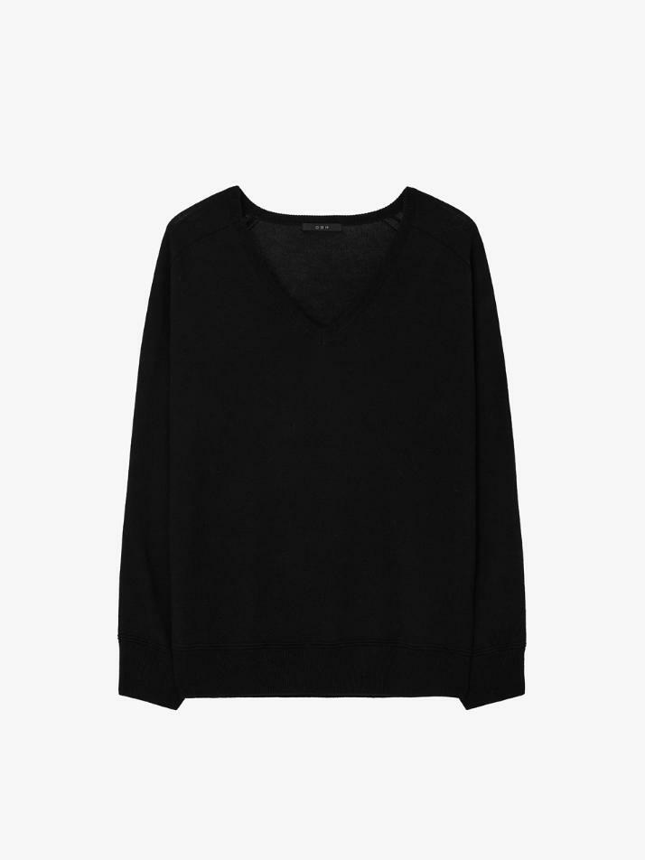 GBH APPAREL LOOSE V-NECK KNIT / BLACK