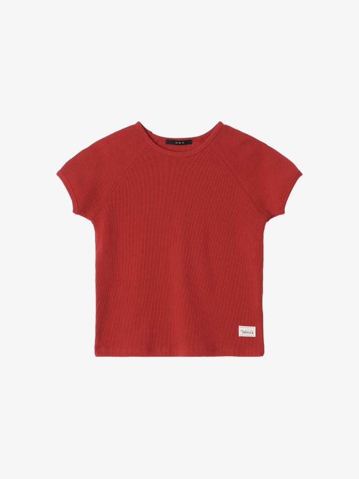 GBH APPAREL PETITE WAFFLE TOP / RED