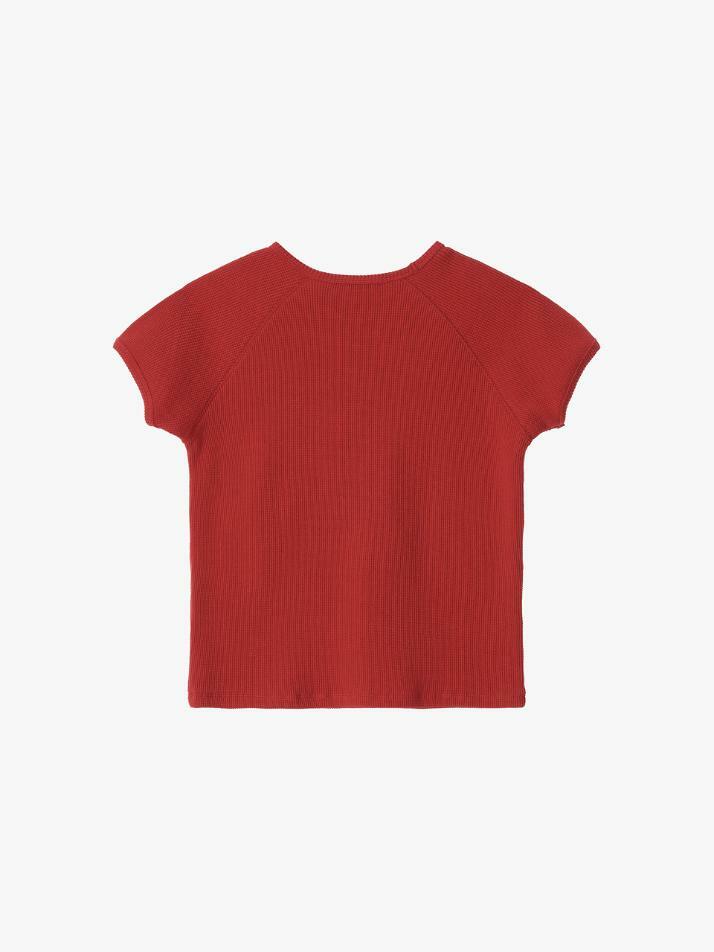 GBH APPAREL PETITE WAFFLE TOP / RED