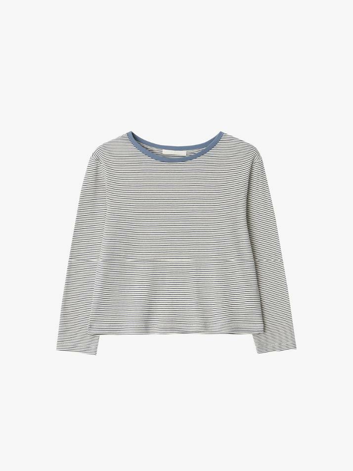 GBH APPAREL MID SLEEVE STRIPE TOP / LIGHT BLUE