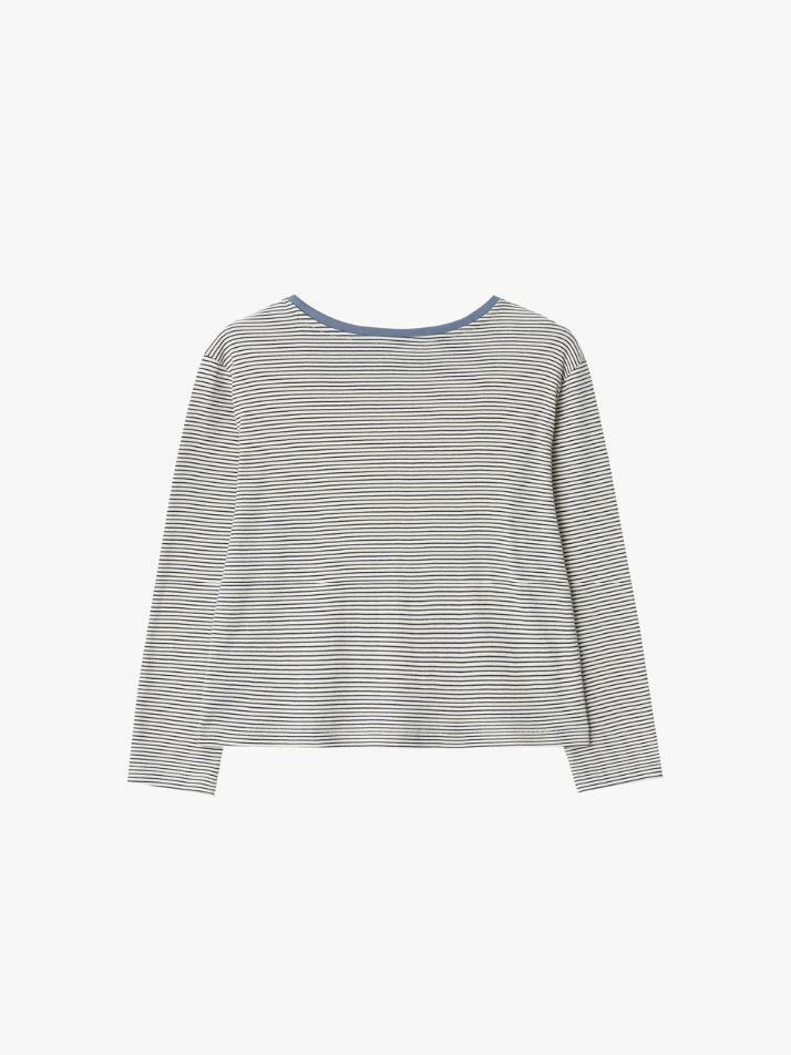 GBH APPAREL MID SLEEVE STRIPE TOP / LIGHT BLUE