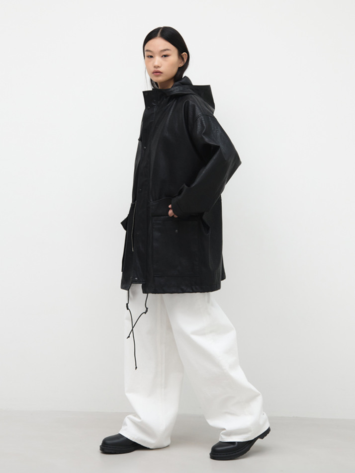 GBH APPAREL HUNTING FAUX LEATHER JACKET / BLACK