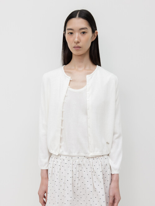 CASHMERE PETITE CARDIGAN / IVORY