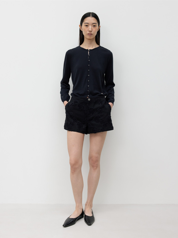 CASHMERE PETITE CARDIGAN / BLACK