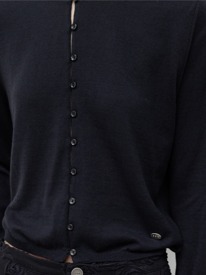 CASHMERE PETITE CARDIGAN / BLACK