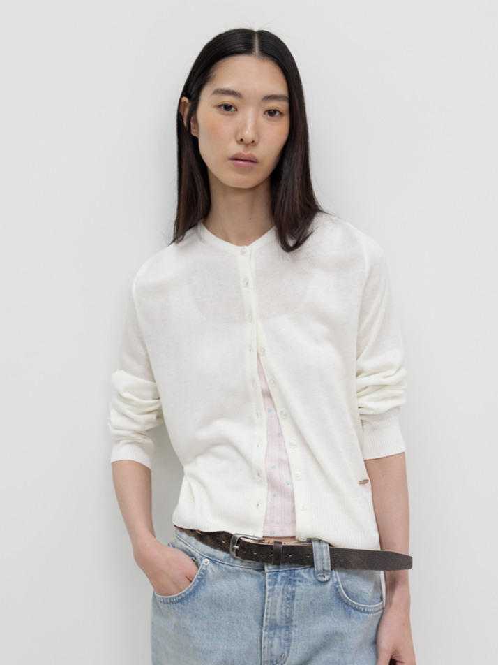 SHEER CARDIGAN / IVORY
