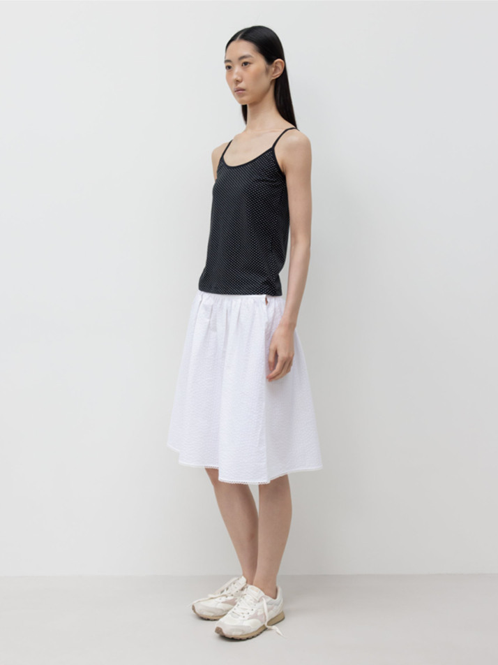 COTTON POLINE SKIRT / WHITE