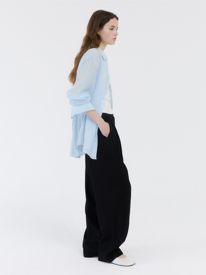 TWO-TUCK WIDE PANTS / BLACK