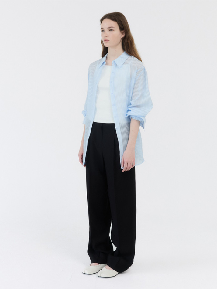 TWO-TUCK WIDE PANTS / BLACK